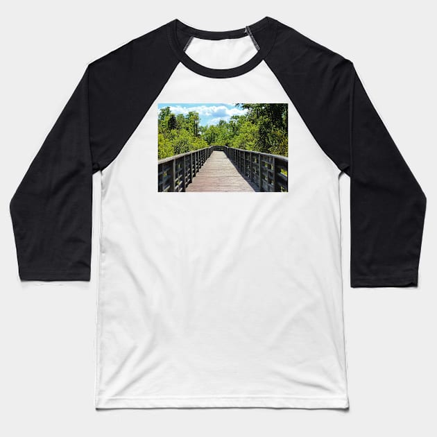 Boardwalk Trail Baseball T-Shirt by Cynthia48